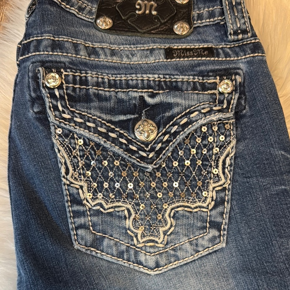 Miss Me Blue Flare Wide Leg Jeans with Vintage Wash